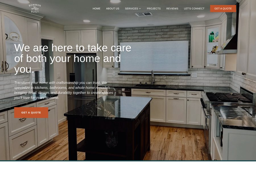 Bowman Built website designed by Headflood