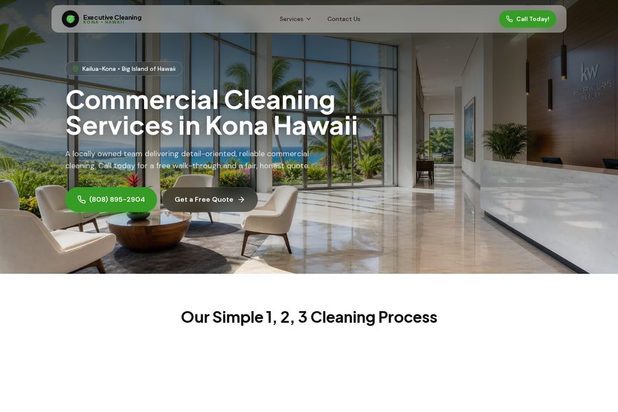 Executive Cleaning Services website designed by Headflood