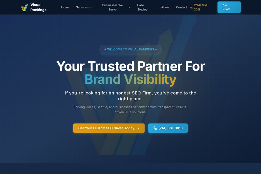 Visual Rankings website designed by Headflood
